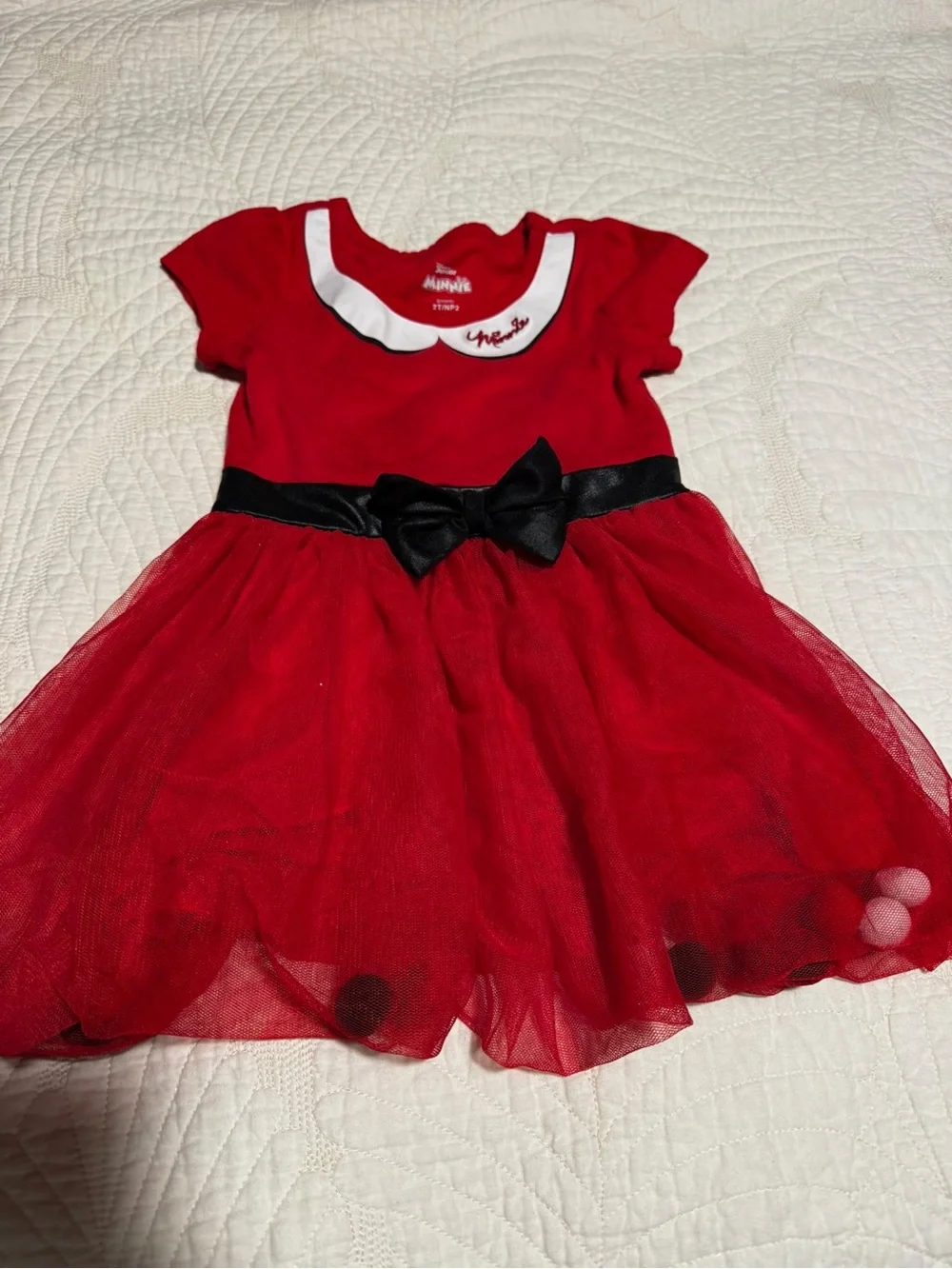 Red Toddler Dress with Black Bow